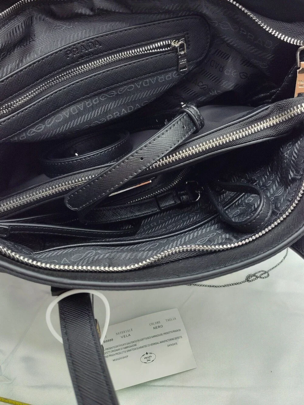PRADA Black Nylon 3 Piece Tote Crossbody Pouch GWP Set Strap Dust Bag NWT